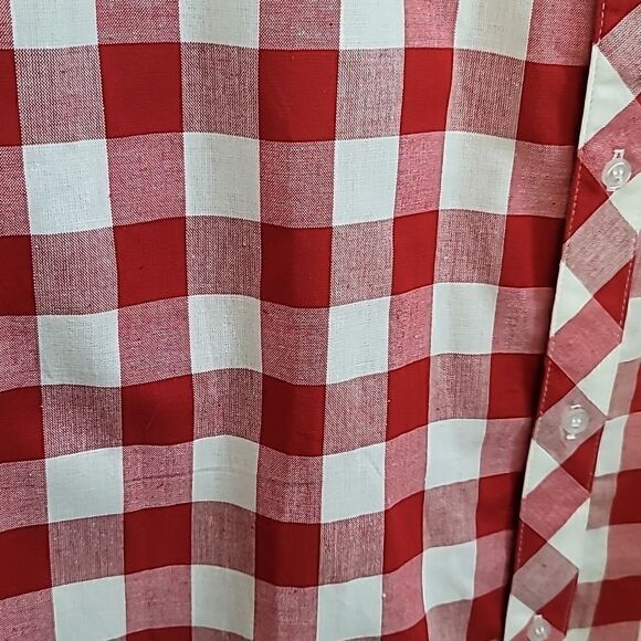 Coalatree Organic Cotton Men's Red White Plaid long sleeve button up shirt XL - Picture 4 of 10